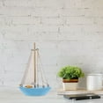 thumbnail image 4 of HONMEET Wooden Sailboat Decor Sailboat Model Blue for Friends Nautical 1Pcs Decoration, 4 of 7