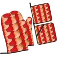 thumbnail image 6 of Strawberry Oven Mitts and Pot Holders Sets 4 pcs, Kitchen Oven Gloves Heat Resistant BBQ Gloves Non Slip for Chef, Cooking, Baking, 6 of 6