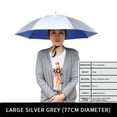 thumbnail image 1 of Umbrella Hat, 30 inch Hands Free Umbrella Cap for Adults and Kids, Fishing Golf Gardening Sunshade Outdoor Headwear (Silver Gray), 1 of 6