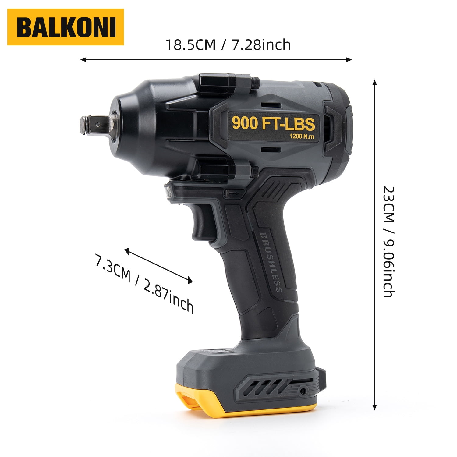 900 Ft-lbs Cordless Impact Wrench, 1/2 Inch ,  Fit DeWALT 20V MAX Battery, Tool Only