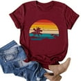 thumbnail image 5 of Wioihee Beach Shirts for Women Hawaiian Graphic Tees Sunshine Shirt Summer Vacation Vintage Tshirt Tops Cleanrance Wine XL(XL), 5 of 5