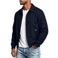 thumbnail image 5 of Windbreaker Jackets for Men Casual Golf Jacket Lightweight Water Resistant Coat Jacket with Pocket Full Zip Collared Daily Wear Navy S, 5 of 7
