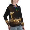 thumbnail image 6 of Kdxio Gold Glittering Stars Print Womens Oversized Hoodies Sweatshirts Hooded Pullover Tops Sweaters Casual-Medium, 6 of 7