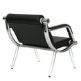thumbnail image 2 of Kinbor PU Leather Office Guest Reception Bench Waiting Room Chairs Black Steel, 2 of 7