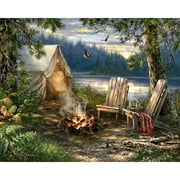 Springbok Evening at the Lake Camp - 500 Piece Jigsaw Puzzle for Adults - Unique Cut Pieces