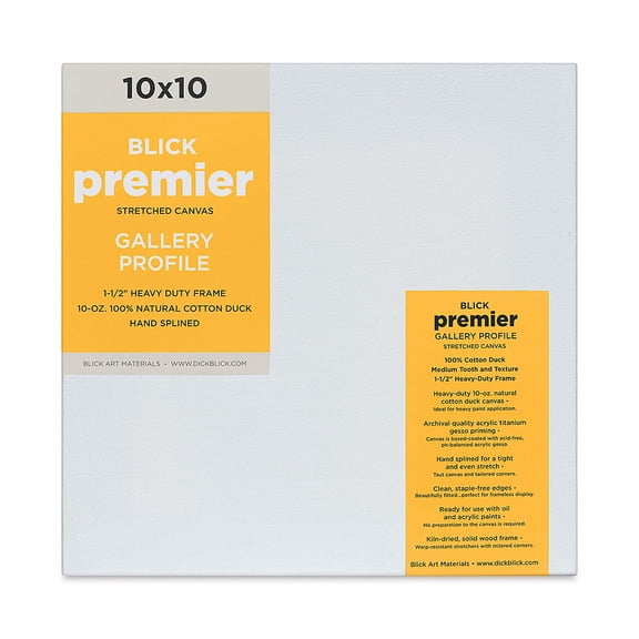 Blick Premier Stretched Cotton Canvas - Gallery Profile, Splined, 10" x 10"