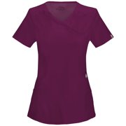 Angle View: Cherokee Infinity Scrubs Top for Women Mock Wrap 2625A, XL, Wine