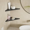thumbnail image 3 of 10 in Matte Black Corner Wall Shelf Set of 2, Floating Corner Shelves for Wall, 304 Stainless Steel Shower Storage Shelves for Bathroom, No Drilling, 3 of 8