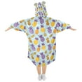 thumbnail image 2 of joogoo Wearable Blanket Hoodie for Cute Art Pineapple Flannel Sherpa Pocket 3-14 YR S, 2 of 7