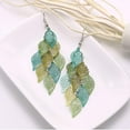 thumbnail image 3 of Dangle Earrings for Women Ladies, Prom Handmade Boho Super Lightweight Chandelier Leaf Shape Long Dangle Drop Earring Gold Silver Plated, Pairs, 3 of 8
