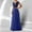 Blue, variant on Oplxuo Women's Sequins Patchwork Tulle Maxi Dress, Cap Sleeve Elegant Empire Waist Swing Cocktail Party Evening Dresses