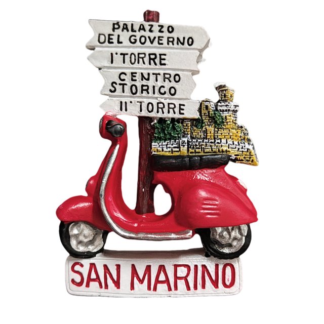 Imán para nevera San Marino Scooter 3D, resina, recuerdo