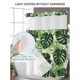 thumbnail image 4 of No Hook Cloth Fabric Shower Curtain with Snap in Liner, Palm Leaf Waterproof Shower Curtains Set with See Through Top Window, Tropical Plant Country Green Summer Bath Curtains Shower 72"x78", 4 of 6