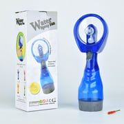 Deluxe Misting Personal Fan - Universal - Battery-operated Handheld Water Misting Fan - Plastic Spray Water Bottle with Mini Fan - Blue