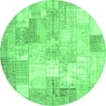 thumbnail image 1 of Ahgly Company Indoor Round Patchwork Emerald Green Transitional Area Rugs, 8' Round, 1 of 4