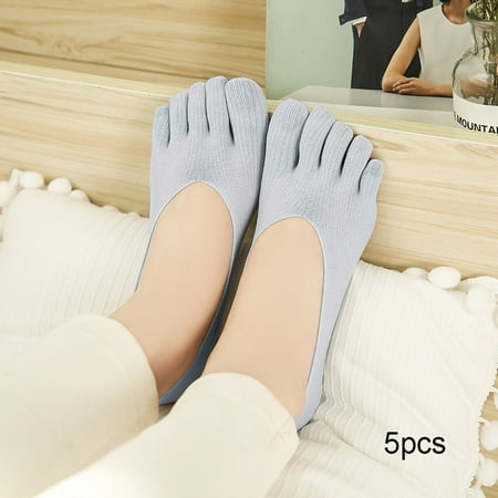

Women s Toe Socks Ultra Low Cut Liner Perfect For A Friends Blue-5pcs