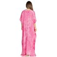 thumbnail image 2 of Sakkas 2019 - Pilar Petit Women's Casual Long Short Sleeve Beach Maxi Caftan Kaftan Dress - 3-Fuchsia - OS, 2 of 5