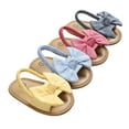 thumbnail image 2 of Baby Girl Bow Knot Sandals Cute Soft Sole Flat Princess Shoes Newborn Infant Non-Slip First Walkers, 2 of 7