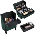 thumbnail image 6 of Alden Design 3-in-1 Rolling Professional Cosmetic Makeup Case, Dark Green, 6 of 12