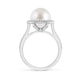 thumbnail image 2 of Angara South Sea Cultured Pearl Halo Ring with Milgrain in 14K White Gold for Women | June Birthstone Jewelry for Her, 2 of 5