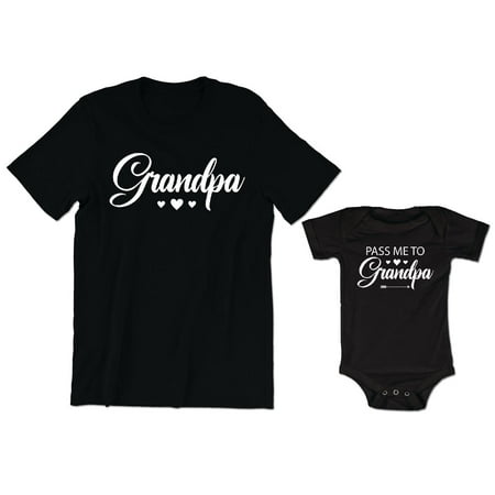 

Grandpa Men s T-Shirt Funny Tee Pass Me To Grandpa Baby Bodysuit Kids Toddler Shirt