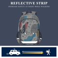 thumbnail image 5 of FORMRS Unisex School Backpack 17" Student Travel Bag with Laptop Compartment, Blue Retro Print, 5 of 7