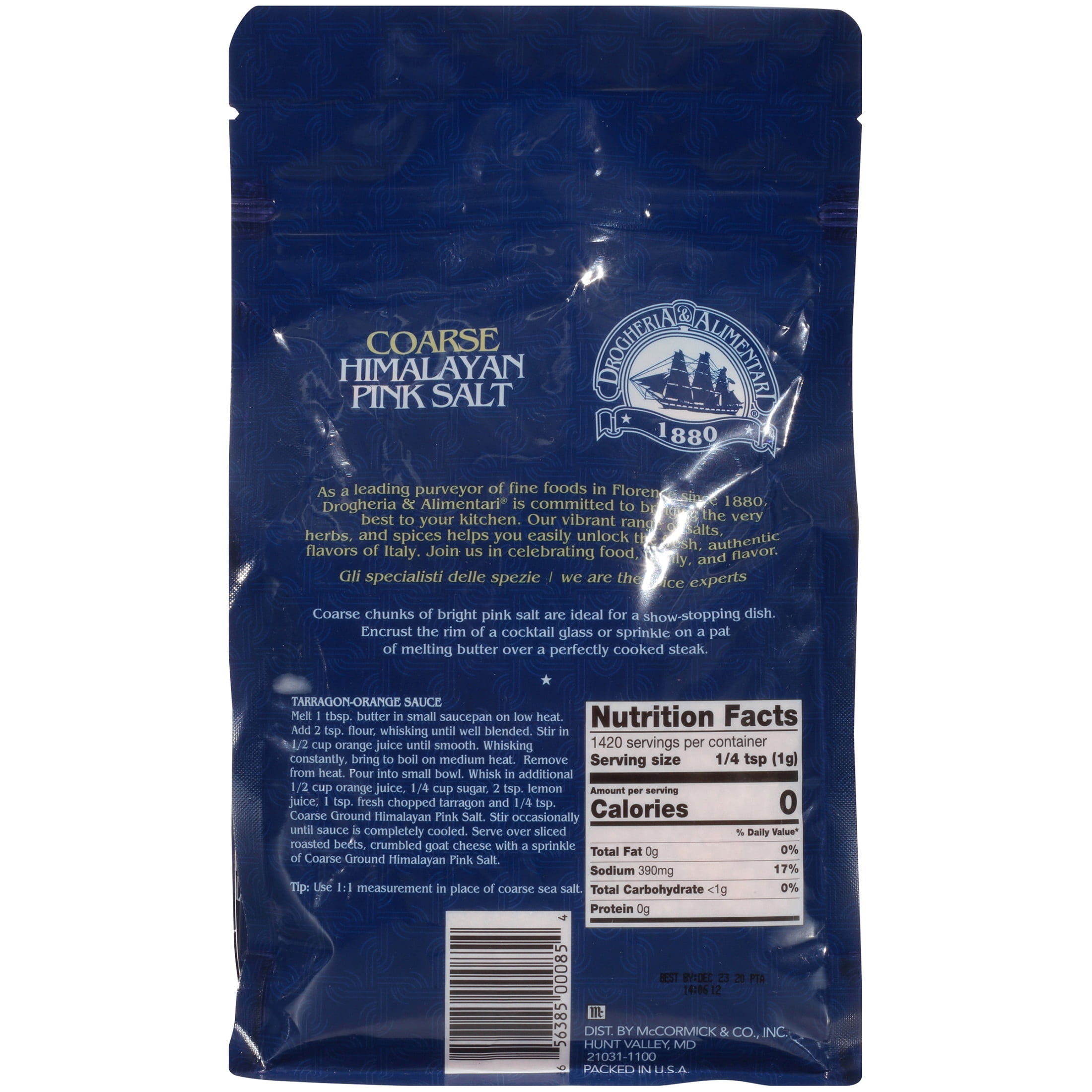 Drogheria & Alimentari Kosher Coarse Himalayan Pink Salt, 50.09 oz Pouch