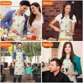 thumbnail image 4 of Pioneer Flower Floral Print Pattern Apron for Women and Men, Cotton Linen Waterproof with Pockets, Adjustable, 33x27 Inch for Kitchen, Gardening, BBQ, Salon, 4 of 6