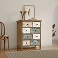 thumbnail image 3 of LuxenHome 8-Drawer 32" H x 25.8" W Rustic Carved Wood Accent Chest, 3 of 11