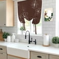 thumbnail image 5 of Brown Balloon Curtains 63 Inch Length for Living Room/Bedroom, Spring Flora Rod Pocket Privacy Door Curtains Decorative Tie Up Shade for Window 52"x63", 5 of 8