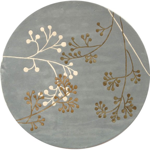 SAFAVIEH Soho Piper Floral Wool Area Rug, Light Blue, 6' x 6' Round