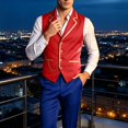 thumbnail image 5 of LEKWK Mens Victorian Vest Vintage Prince Costume Renaissance Gothic Gold Trim Chain Waistcoat Costume Cosplay Halloween Themed Party Fancy Dress, 5 of 9