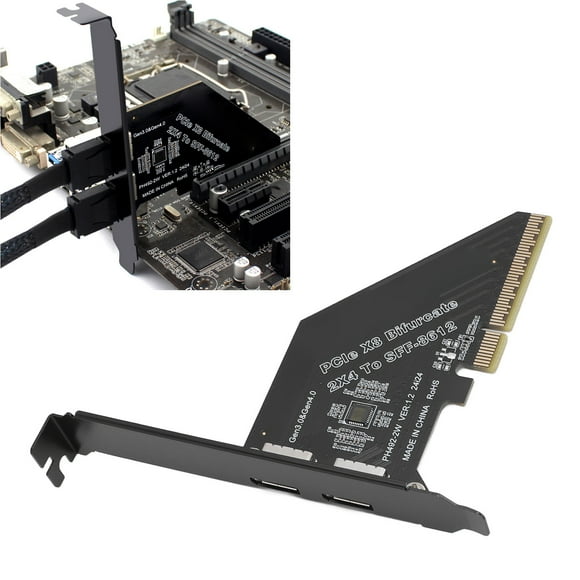 External PCIe 4.0 X8 to Oculink Card High Speed Data Transfer 128 GT/s SFF 8612 Secure Connection External Graphics Card for NVMe SSD GPU EGPU