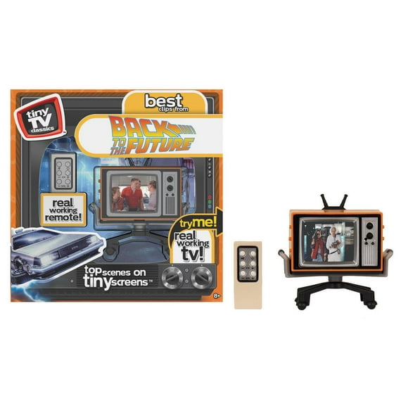 NEW - Tiny TV Classics - Back to the Future Edition- Newest Collectible from Basic Fun - Watch top Back to the Future original movie scenes on a real-working Tiny TV (with working remote)!