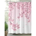 thumbnail image 3 of Pink Flowers Bathroom Curtain 96 Inch Shower Curtain with Hooks, Spring Botanical Floral Branches Gradient Waterproof Polyester Bath Curtain Washable Bathtub Curtain 72''x 96'', 3 of 6