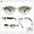 thumbnail image 2 of Polarized Cat Eye Thick Horn Rim Retro Hipster Vintage Vibe Sunglasses White Tortoise - Green, 2 of 8