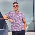 thumbnail image 4 of Logiee Purple Butterflies Floral Print Mens Polo Shirts,Mens Golf Polo Shirts,Short Sleeve Casual Polo Shirts for Men,Summer Fashion Beach Shirts-Small, 4 of 6
