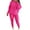 Hot Pink 1, variant on hotojiny Women's Plus Size 2 Piece Knitted Outfits Casual Long Sleeve Crewneck Tops with Slim Pants Lounge Outfits
