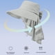 thumbnail image 4 of pstuiky Sombrero de pescador con chal para el sol protección facial y agujero para la cola de caballo para niños, 4 of 7
