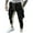 Black P, variant on Cargo Pants for Men Men's Pants Solid Multiple Pockets Tapered Joggers Tether Closure Sweatpants for Men for Outdoor Workout Jogging Running