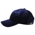 thumbnail image 3 of C.C Unisex Soft Velvet Crushable Blank Adjustable Baseball Cap Hat, Navy, 3 of 4