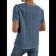 thumbnail image 4 of Blusas Tipo Túnica de Corta para Mujer, Estilo Informal, con Encaje Azul XL, 4 of 10