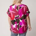 thumbnail image 5 of SOMER Woman Plus Size Tops Short Sleeve Blouses Casual Printing T Shirts Loose Summer Top, 5 of 8