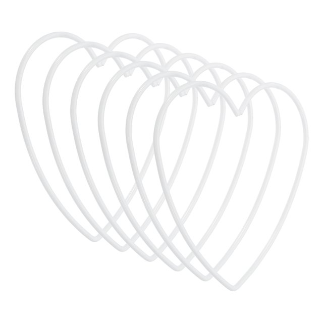 Unique Bargains 4 Inch Heart Dream Catcher Rings, 6 Pcs Metal Christmas Macrame Wreath Floral Ring Hoop, White