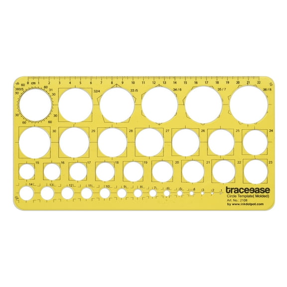 Traceease Geometric Drafting Circle Molded Template Drawing Stencil, Designing Template Measuring Ruler