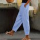 thumbnail image 1 of WILLBEST Pantalones Casuales para Mujer: Pantalones Anchos con Cordón En La Cintura, Cintura Alta, Elásticos, Cómodos, Rectos y Largos con Bolsillos. Chica, 1 of 5