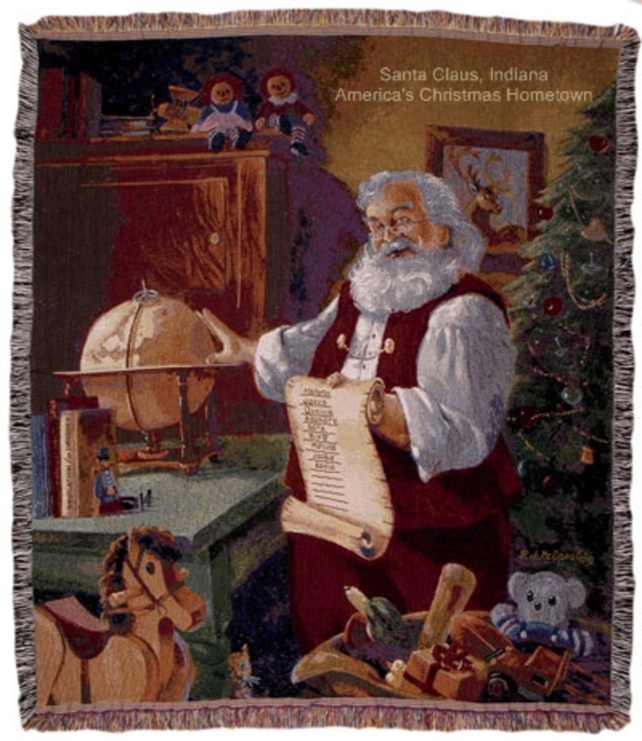 Santa Santa Claus Indiana Holiday Tapestry Throw Blanket 50" x 60" - Walmart.com