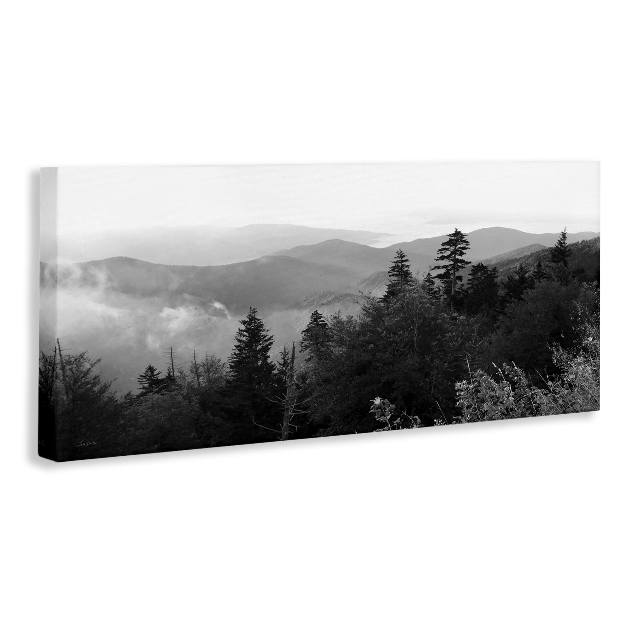 Stupell Industries Mountainous Trees Horizon Landscape & Nature Photography Wrapped Canvas Art Print Wall Art, 30 x 13