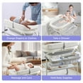 thumbnail image 5 of 2-in-1 Baby Changing Table with Bathtub, Akaber Newborn Foldable Portable Diaper Station, Adjustable Height with Wheels, Waterproof Pad, Storage Rack, 5 of 8