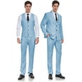 thumbnail image 6 of Lycody 3pcs Linen Mens Suit Vintage Retro Wedding Prom Suits Slim Fit Jacket Blazer Groom Tuxedos Dinner Party, 6 of 7